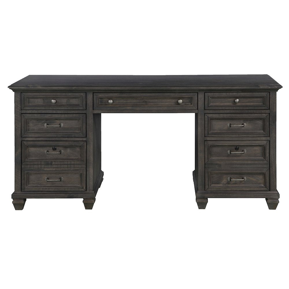 Sutton Place Weathered Charcoal Executive Desk