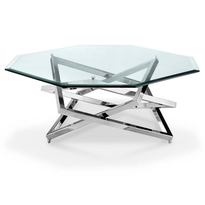 Lenox Square Chrome Octagonal Cocktail Table