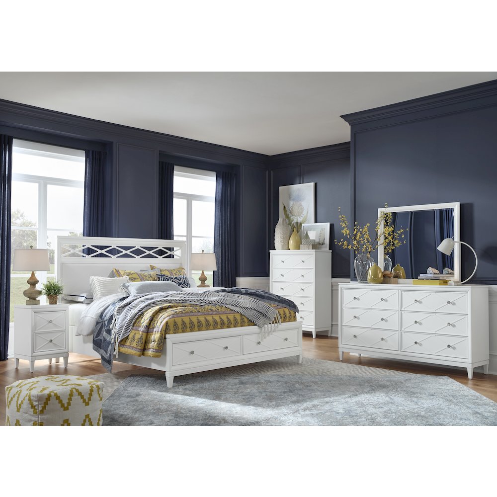 Springhouse Whisper White King Upholstered Panel Storage Bed