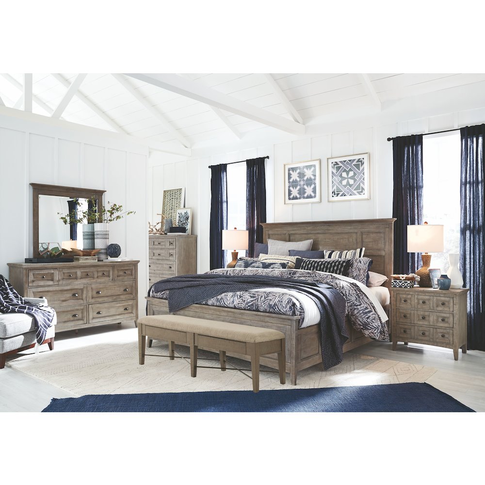 Paxton Place Dovetail Grey Queen Panel Storage Bed