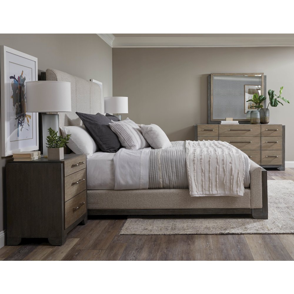 Pulaski Anderson Park Moose Trail And Frontier Brown King Upholstered Bed