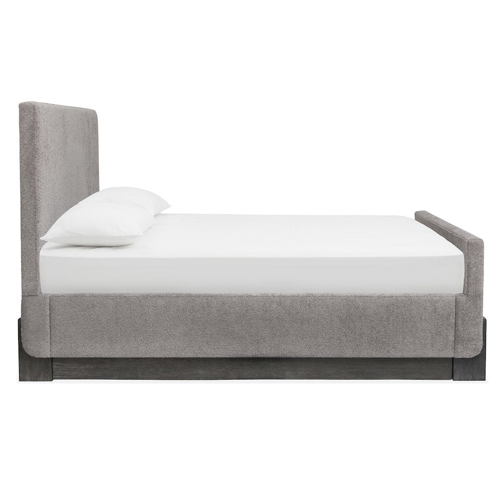 Kinsley Black Heron Queen Upholstered Panel Bed