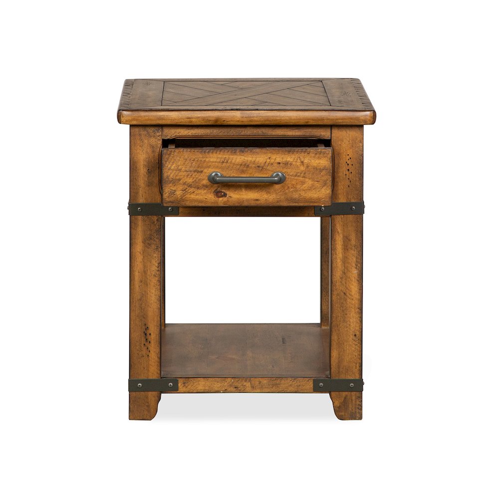 Chesterfield Farmhouse Timber Rectangular End Table