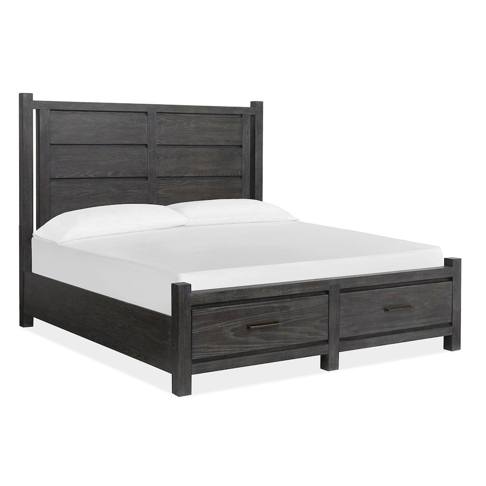 Plum Creek Ravenwood Black California King Panel Storage Bed