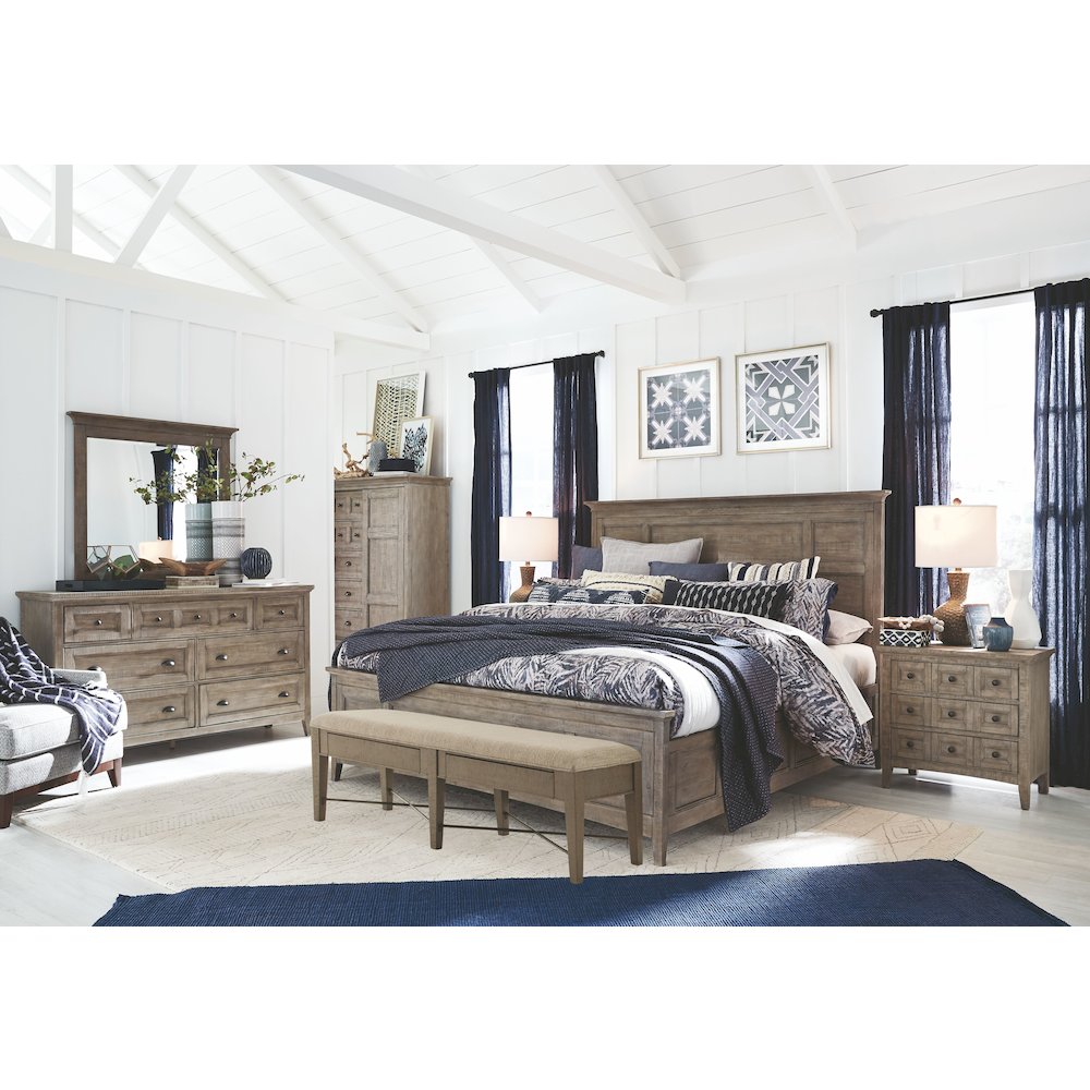Paxton Place Dovetail Grey King Panel Bed