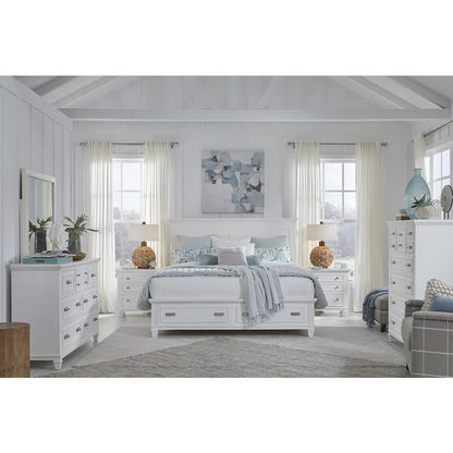Charleston White Dove California King White Panel Storage Bed