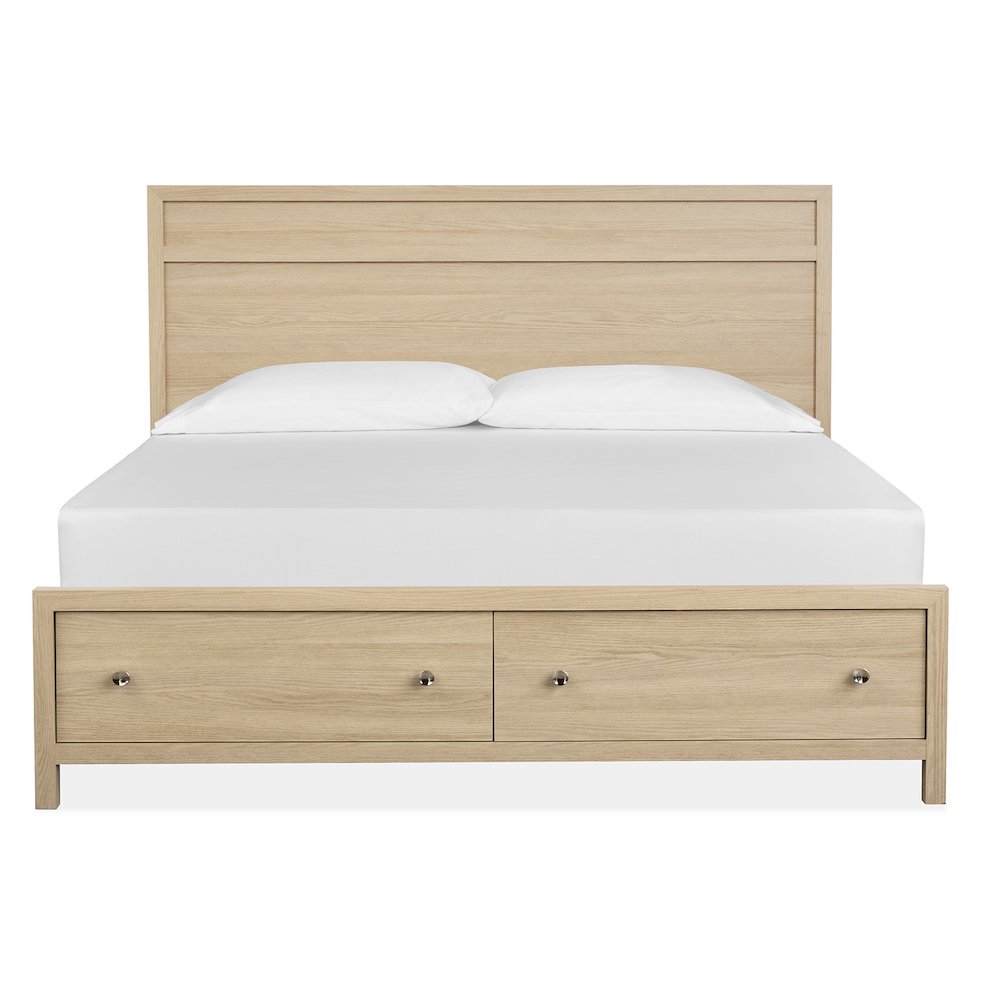 Merrifield Sandstone Beige King Panel Storage Bed