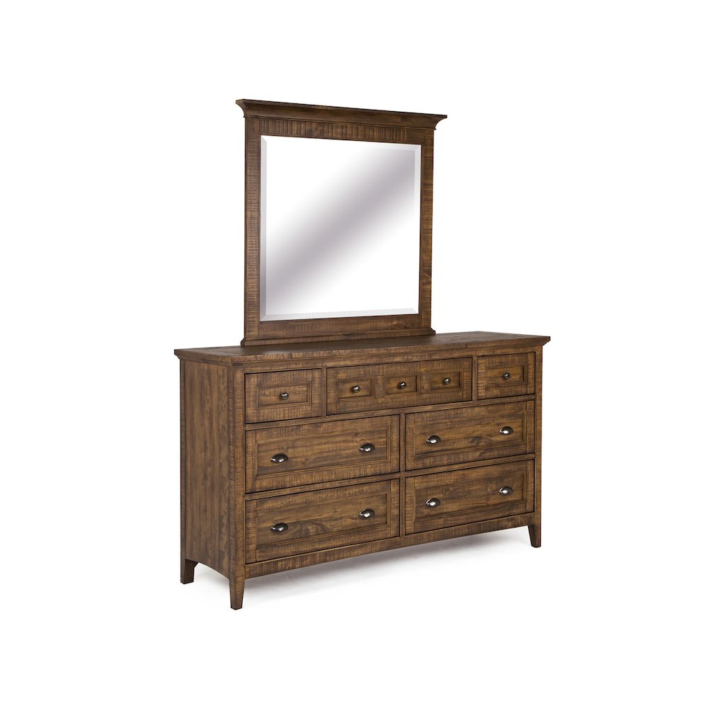 Bay Creek Toasted Nutmeg Drawer Dresser With Landscape Mirror