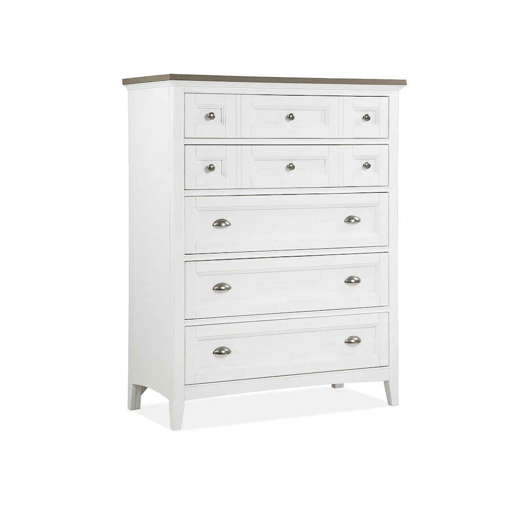 Heron Cove Chalk White And Dovetail Grey 2 Tone Drawer Chest