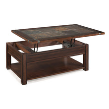 Roanoke Cherry And Slate Rectangular Lift Top Cocktail Table With Casters