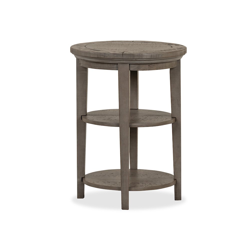 Paxton Place Dovetail Grey Round Accent End Table