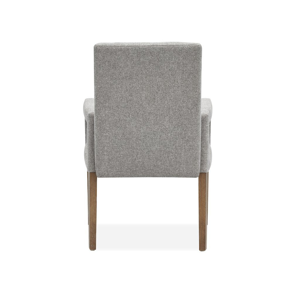 Lindon Belgian Wheat Grey Upholstered Arm Chair Set of 2