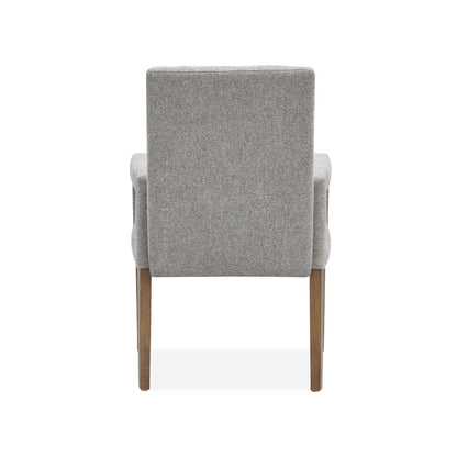 Lindon Belgian Wheat Grey Upholstered Arm Chair Set of 2