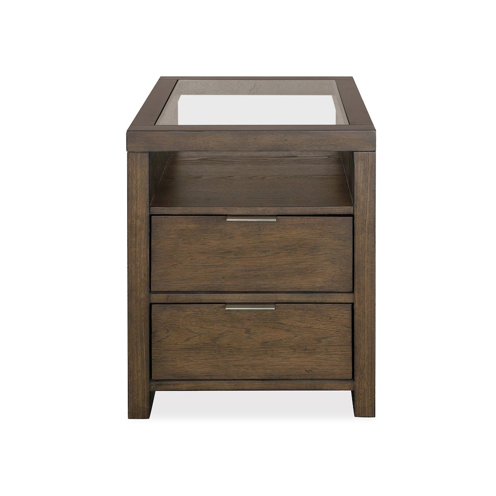 Merrick Homestead Brown And Clear Glass Rectangular End Table