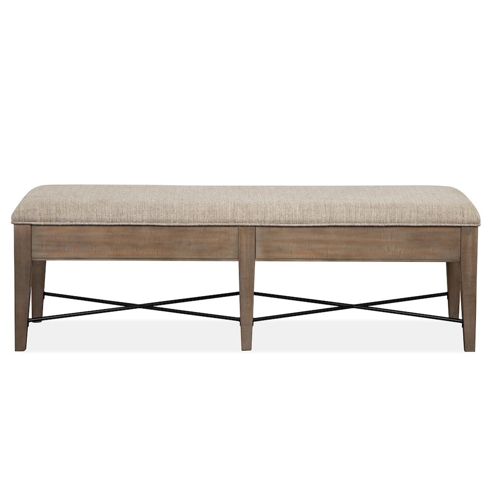 Paxton Place Dovetail Grey Upholstered Bench