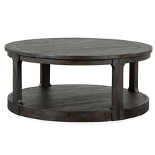 Boswell Peppercorn Round Cocktail Table With Casters