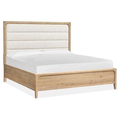 Somerset Butternut California King Upholstered Panel Bed