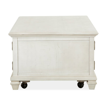 Newport Alabaster Lift Top Storage Cocktail Table With Casters