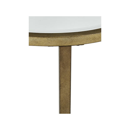 Copia Antiqued Silver With Gold Tint Oval End Table