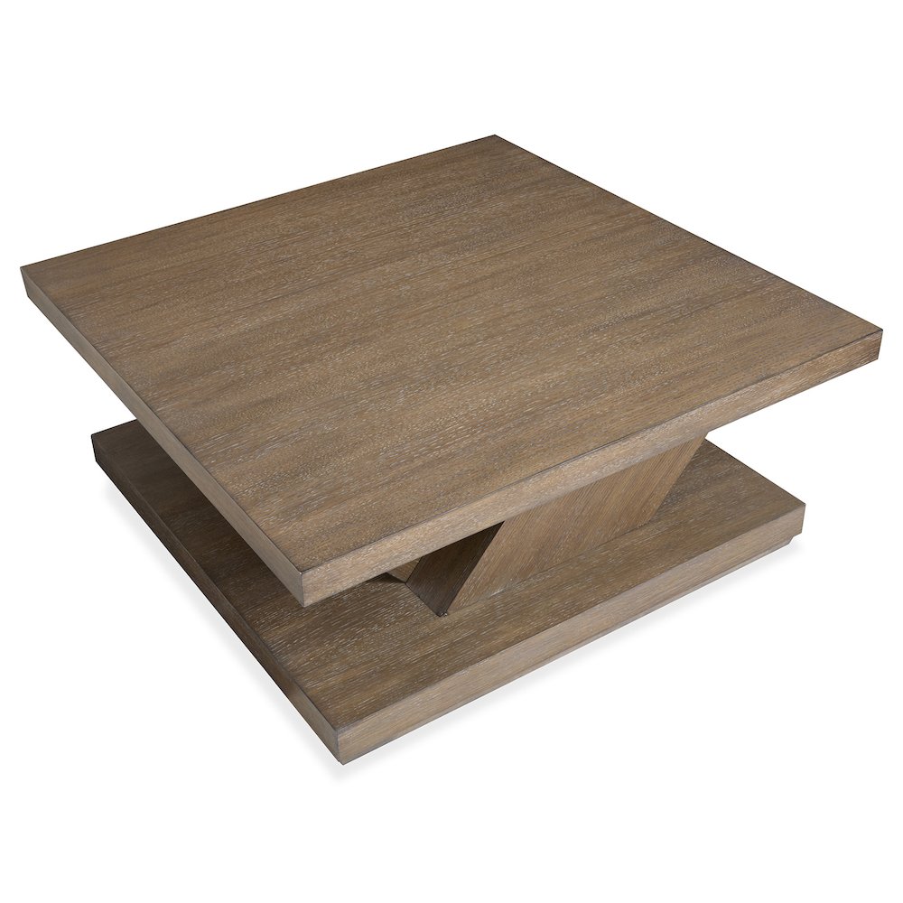 Lansbury Antique Wheat Square Cocktail Table With Casters