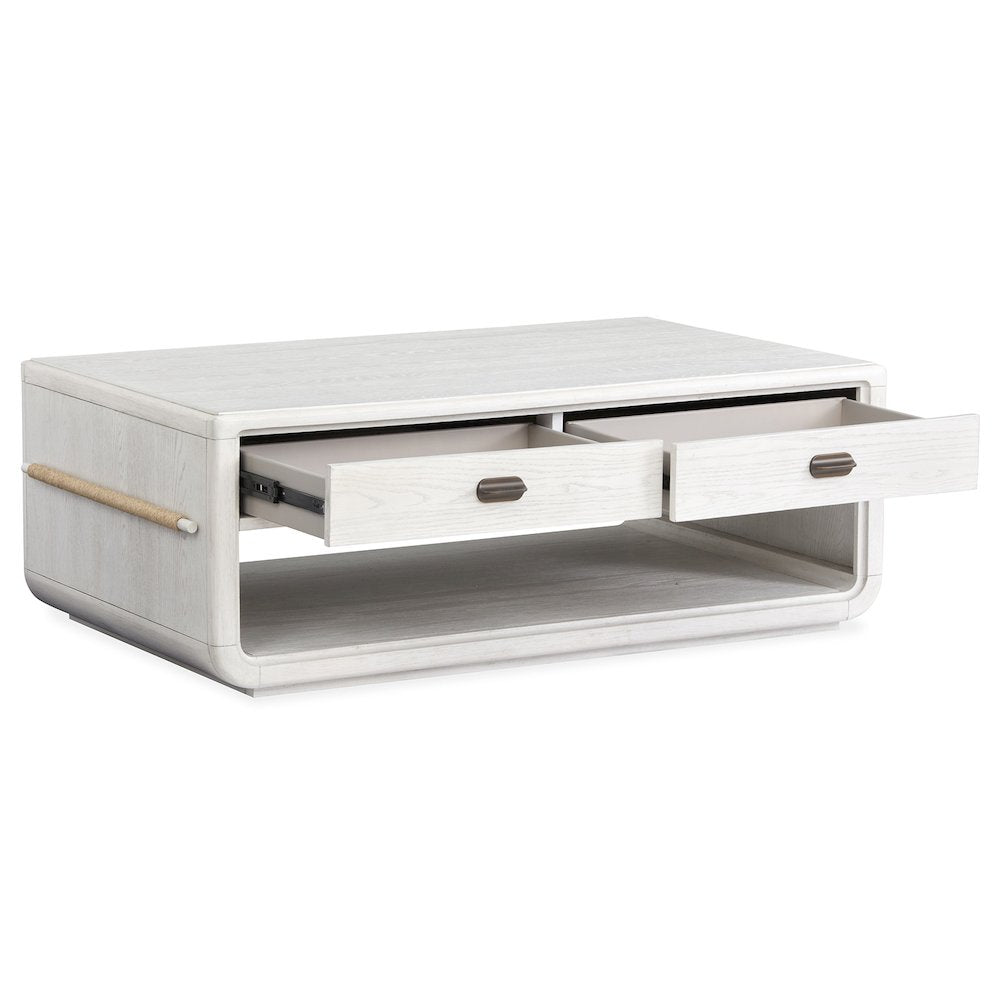Sunset Cove Moonlight Pearl Rectangular Cocktail Table With Casters