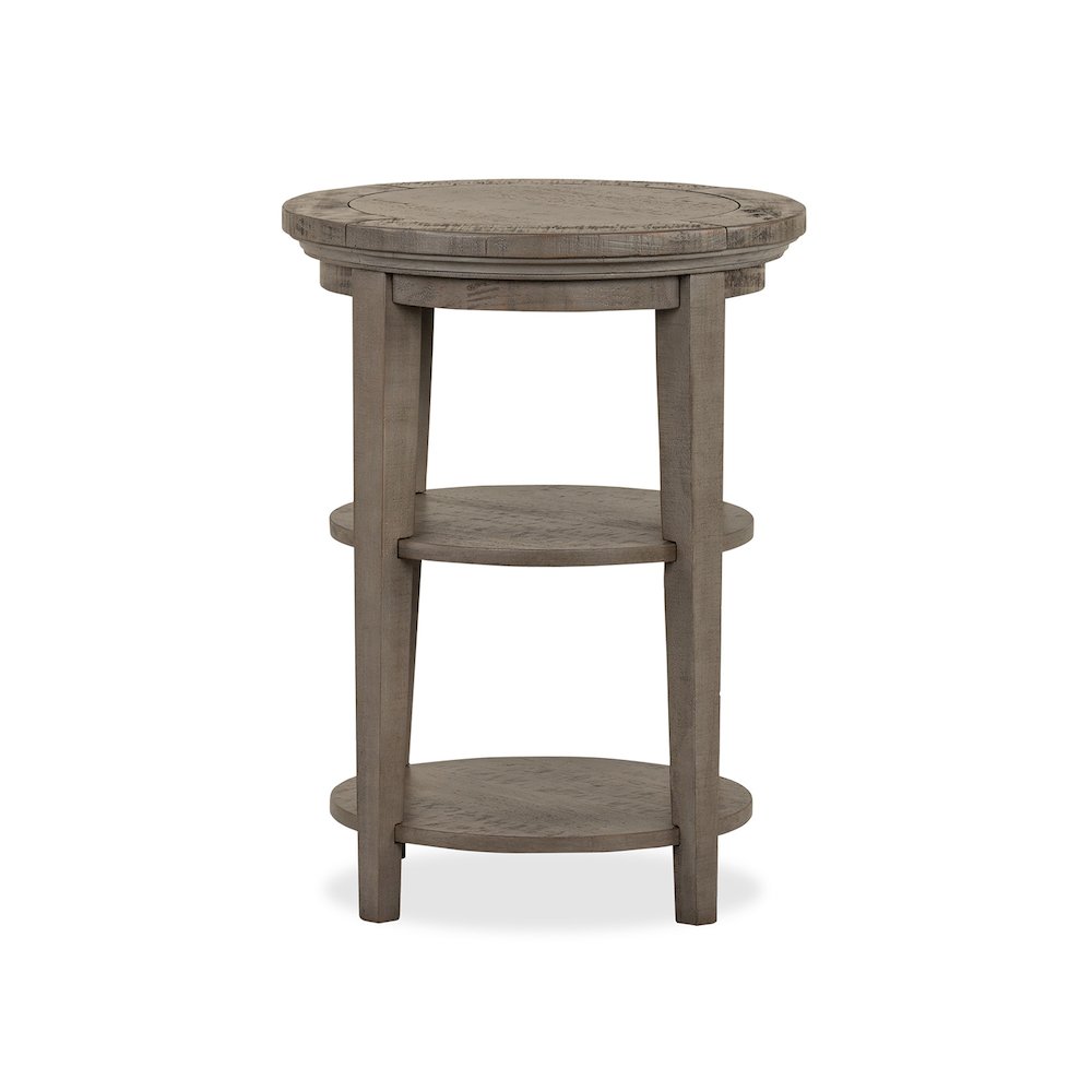 Paxton Place Dovetail Grey Round Accent End Table