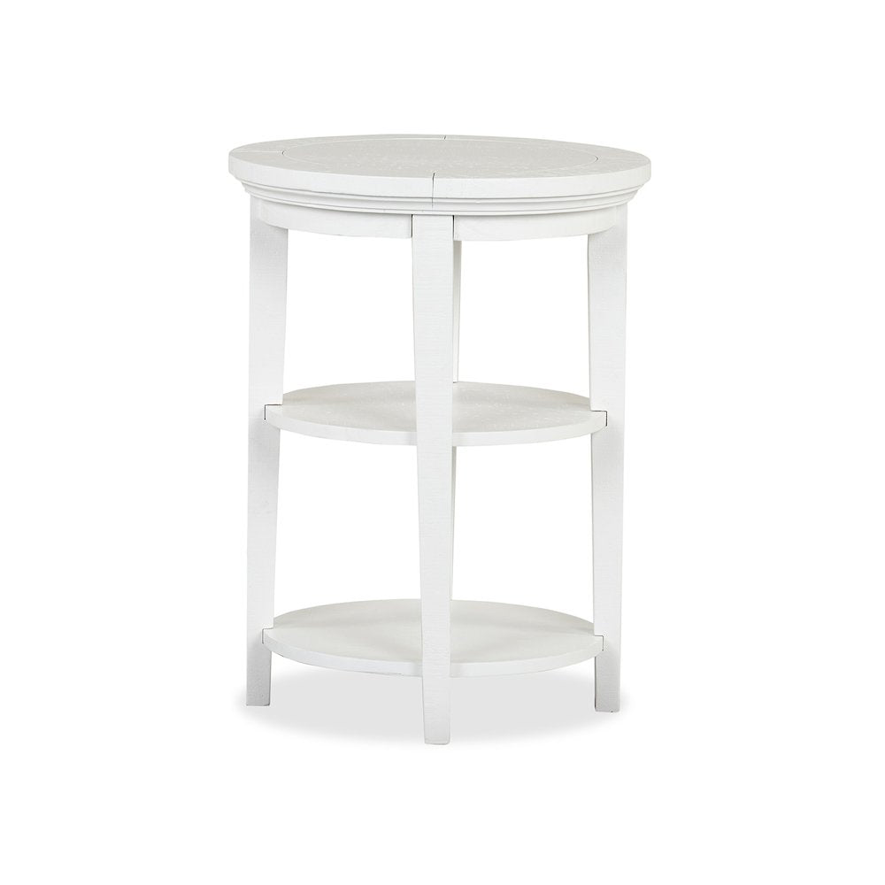 Heron Cove Chalk White Round Accent End Table
