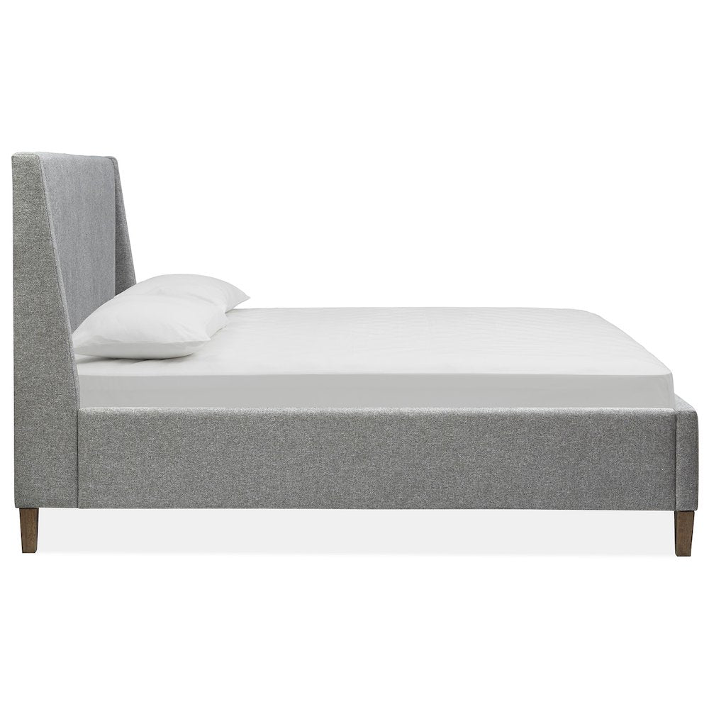 Lindon Belgian Wheat And Coffee Bean Queen Grey Upholstered Island Bed