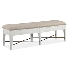 Heron Cove Chalk White And Dovetail Grey Upholstered Bench