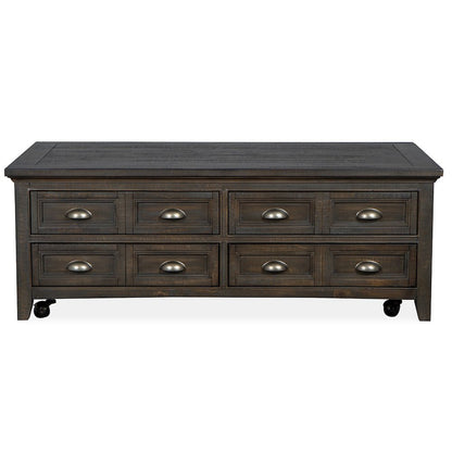 Westley Falls Graphite Lift Top Storage Cocktail Table With Casters