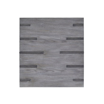 Eldridge Weathered Gravel And Satin Bronze Rectangular End Table