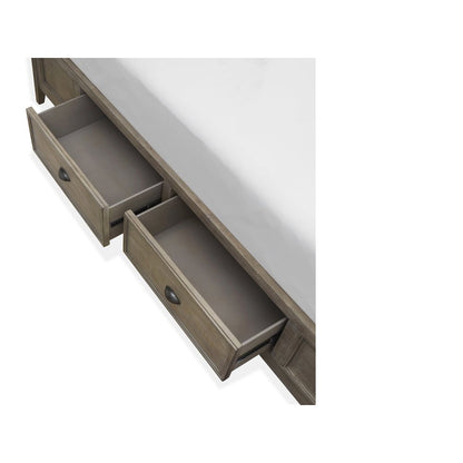 Paxton Place Dovetail Grey Queen Panel Storage Bed