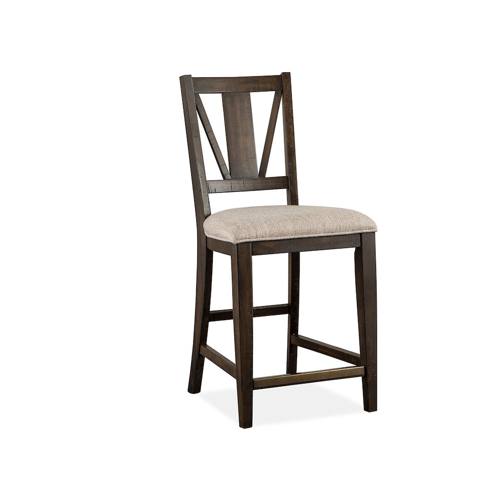 Westley Falls Graphite Upholstered Counter Chair Two Pack