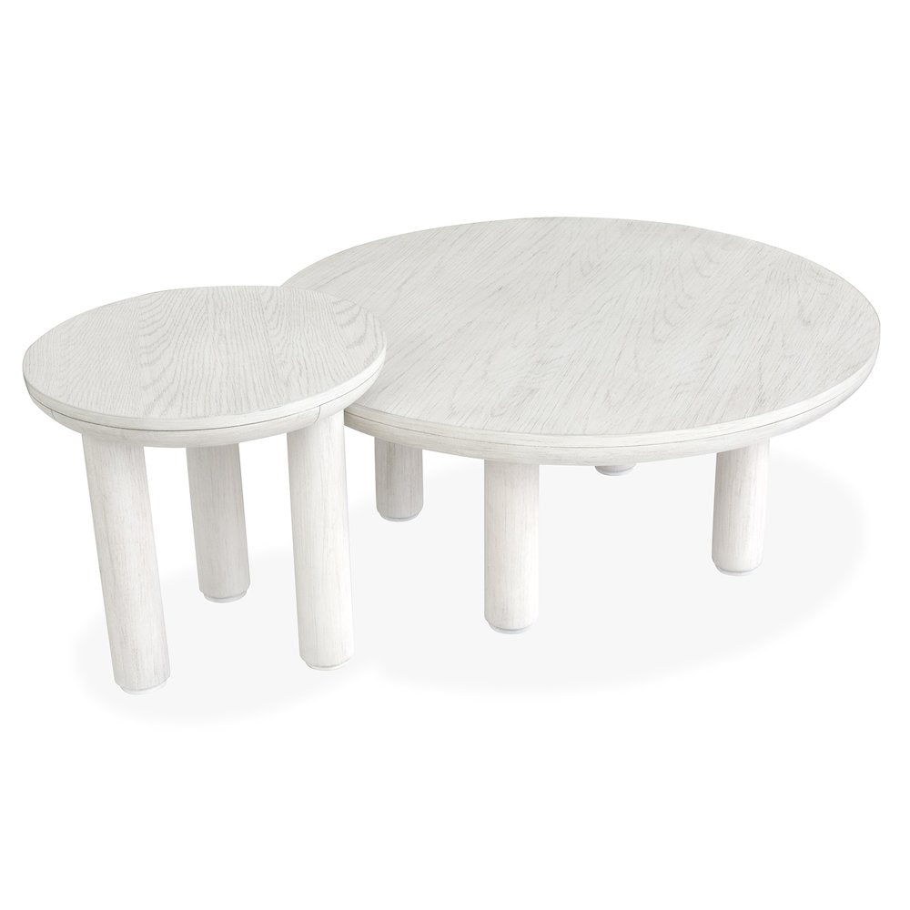 Sunset Cove Moonlight Pearl Nesting Cocktail Table With Casters