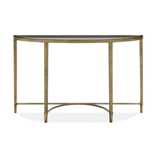 Copia Antiqued Silver With Gold Tint Demilune Sofa Table
