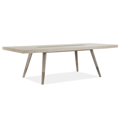 Lenox Warm Silver And Acadia White Extendable Rectangular Dining Table