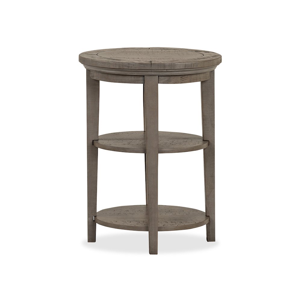 Paxton Place Dovetail Grey Round Accent End Table