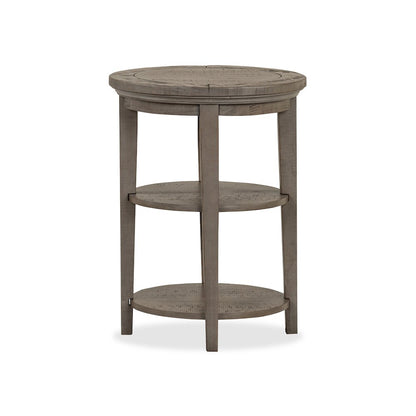 Paxton Place Dovetail Grey Round Accent End Table