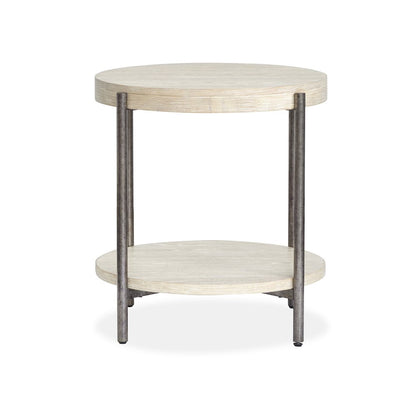Jennings Edgecomb Grey And Weathered Antique Nickel Round End Table