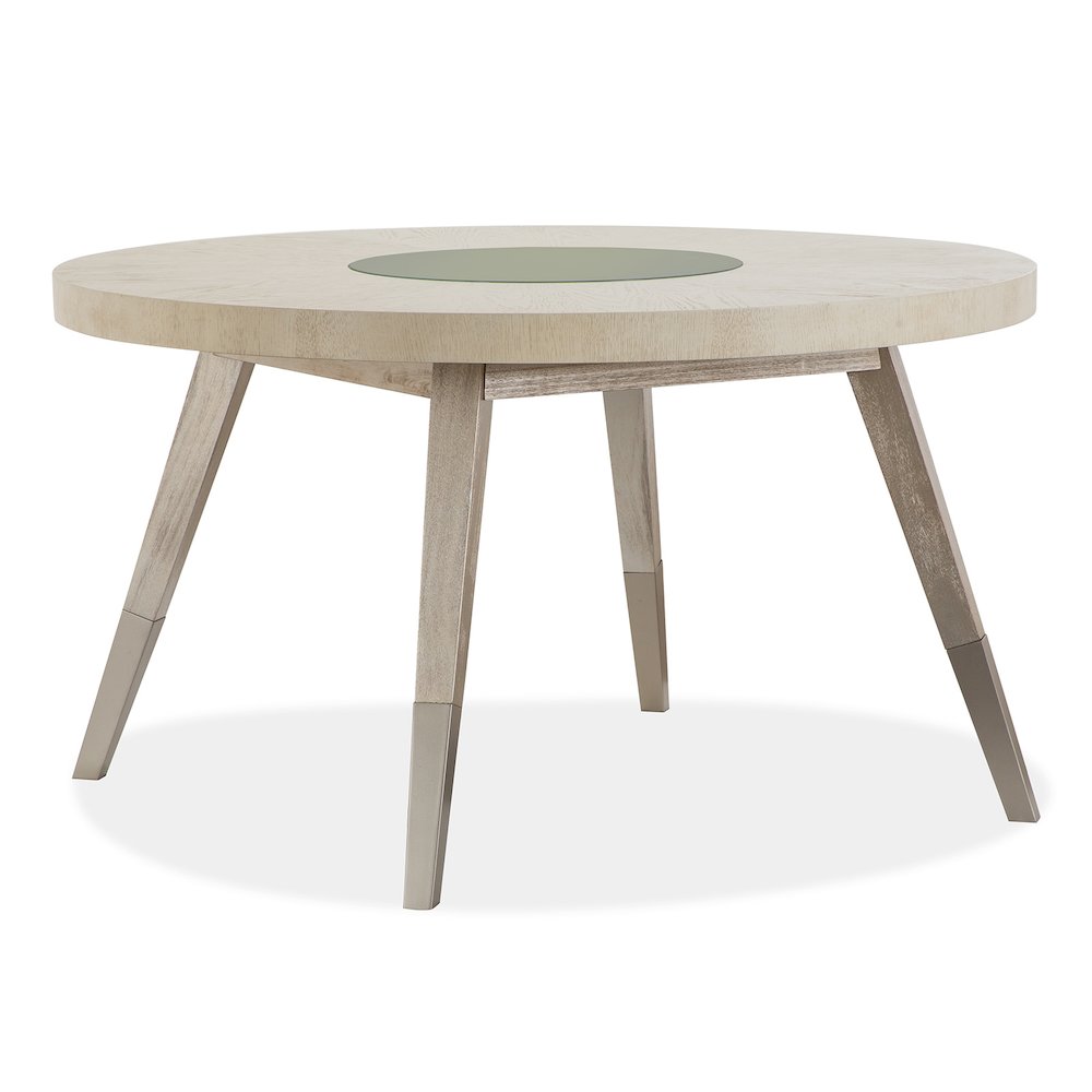 Lenox Warm Silver And Acadia White Round Dining Table