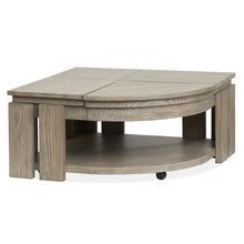 Conrad Stone Harbor Grey Pie Shaped Lift Top Cocktail Table With Casters