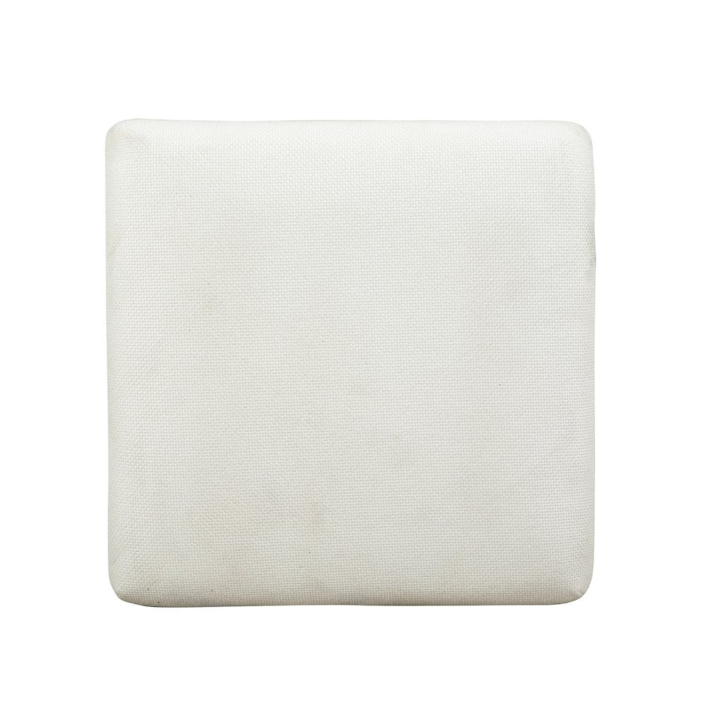 Lindon Belgian Wheat White Upholstered Stool