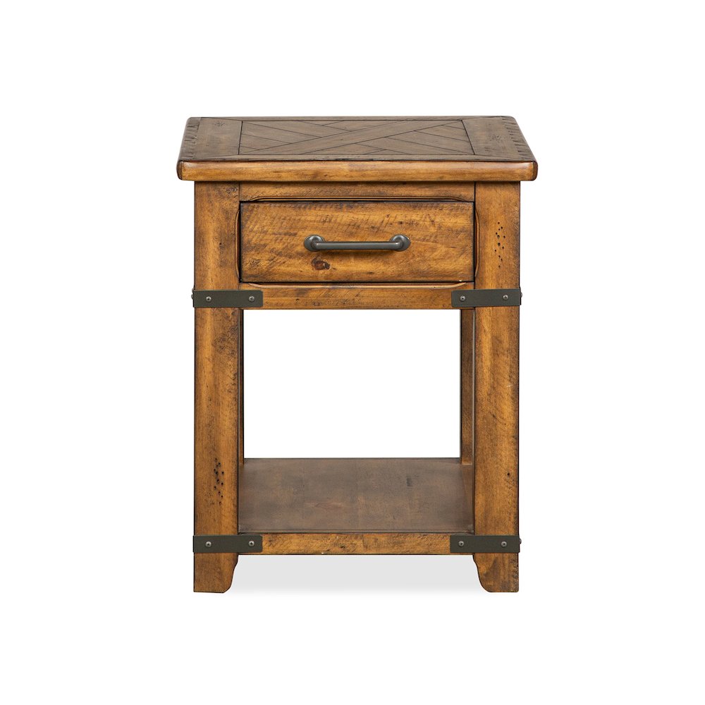 Chesterfield Farmhouse Timber Rectangular End Table