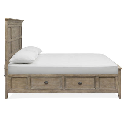 Paxton Place Dovetail Grey King Panel Storage Bed