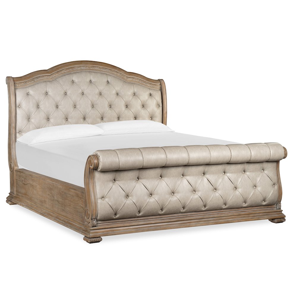 Marisol Fawn Queen Upholstered Sleigh Bed