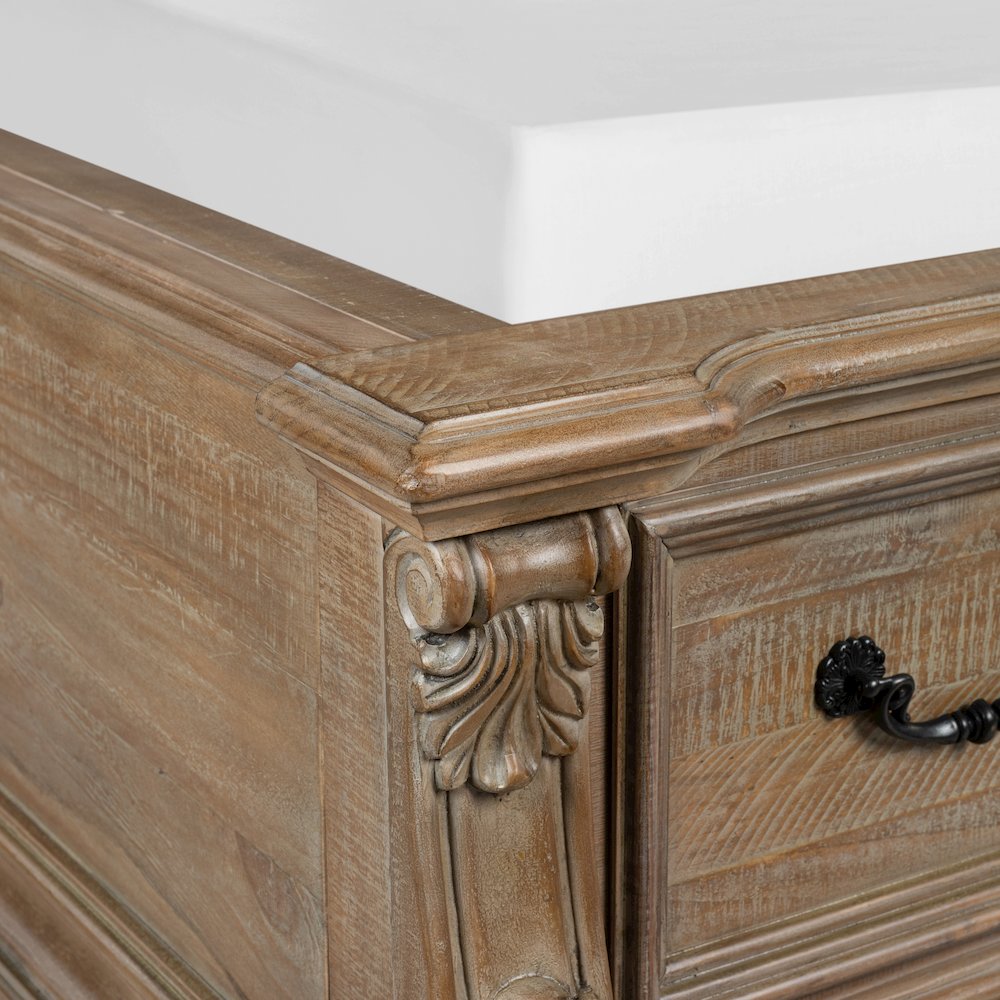 Marisol Fawn Queen Upholstered Sleigh Storage Bed