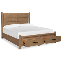 Plum Creek Sierra Brown Queen Panel Storage Bed