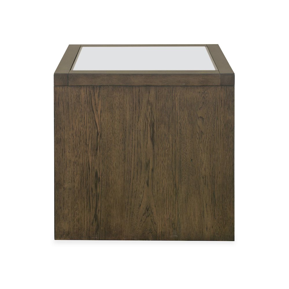 Merrick Homestead Brown And Clear Glass Rectangular End Table