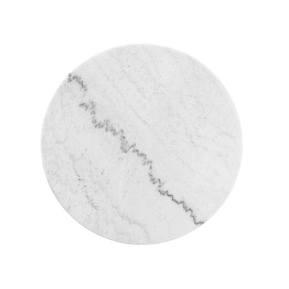 Esme White Marble And Brushed Nickel Round End Table