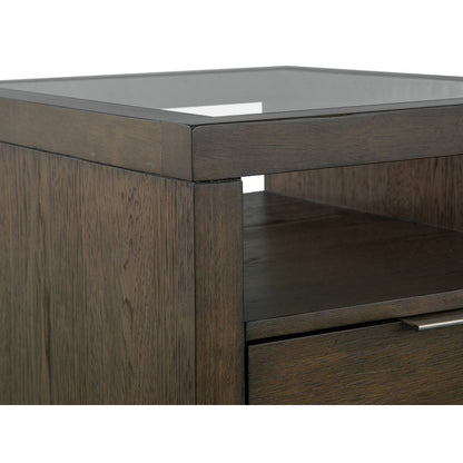 Merrick Homestead Brown And Clear Glass Rectangular End Table